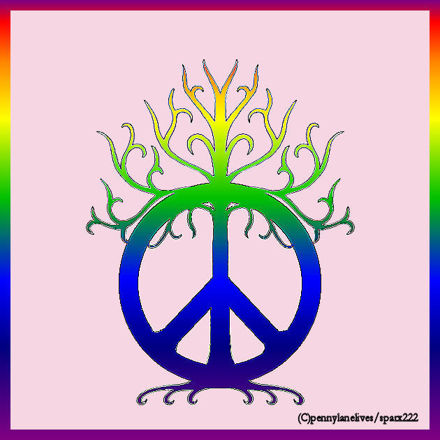 Peace Tree Tattoo Design