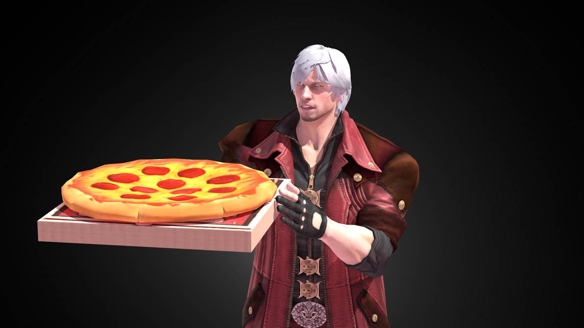 Devil May Cry Dante Fanart its showtime pizza man by teamrakenzan