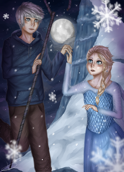 Jelsa fan art (Jack Frost x Elsa)