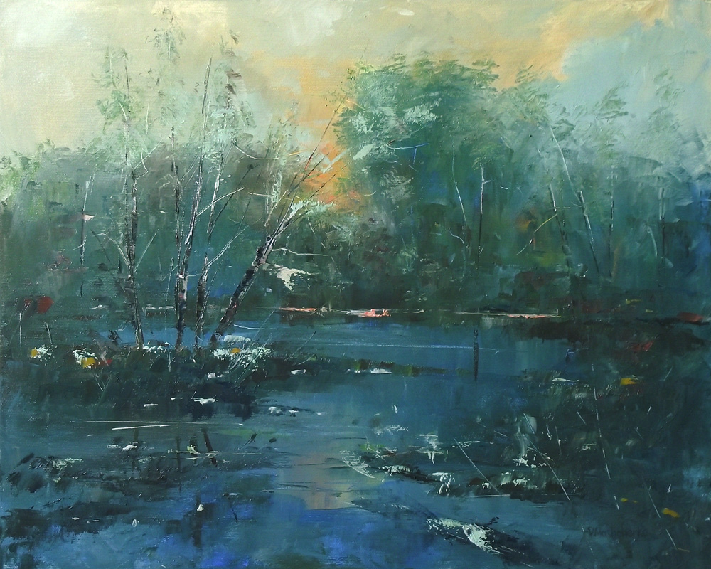 Gray evening by the pond by vitalimash Gray evening by the pond by vitalimash