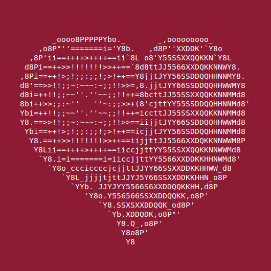 ASCII heART by Omorashi on DeviantArt