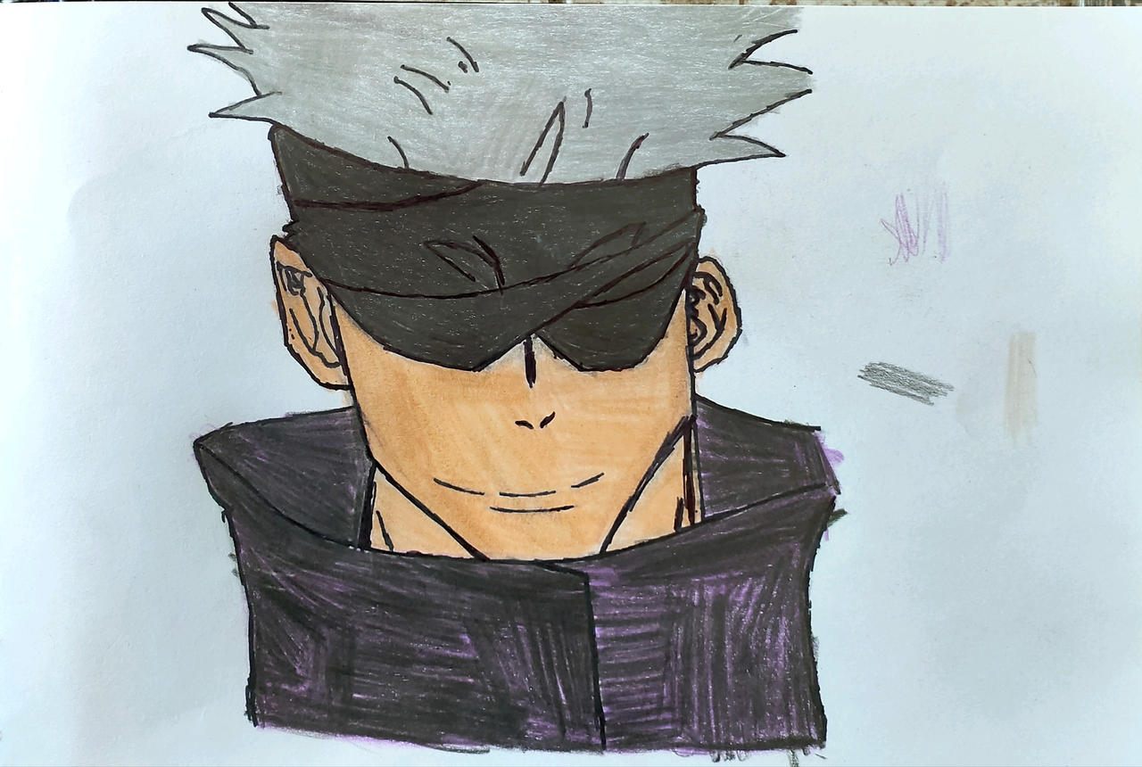 Gojo (Pencil and Color Drawing) by Skribbles2161 on DeviantArt