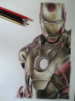 Iron man color pencil
