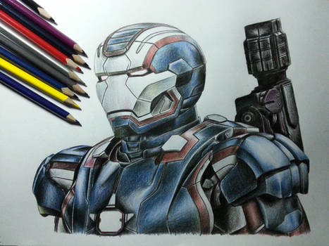 Iron Patriot color pencil