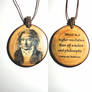 Wooden slice pendant necklace Beethoven - Music is
