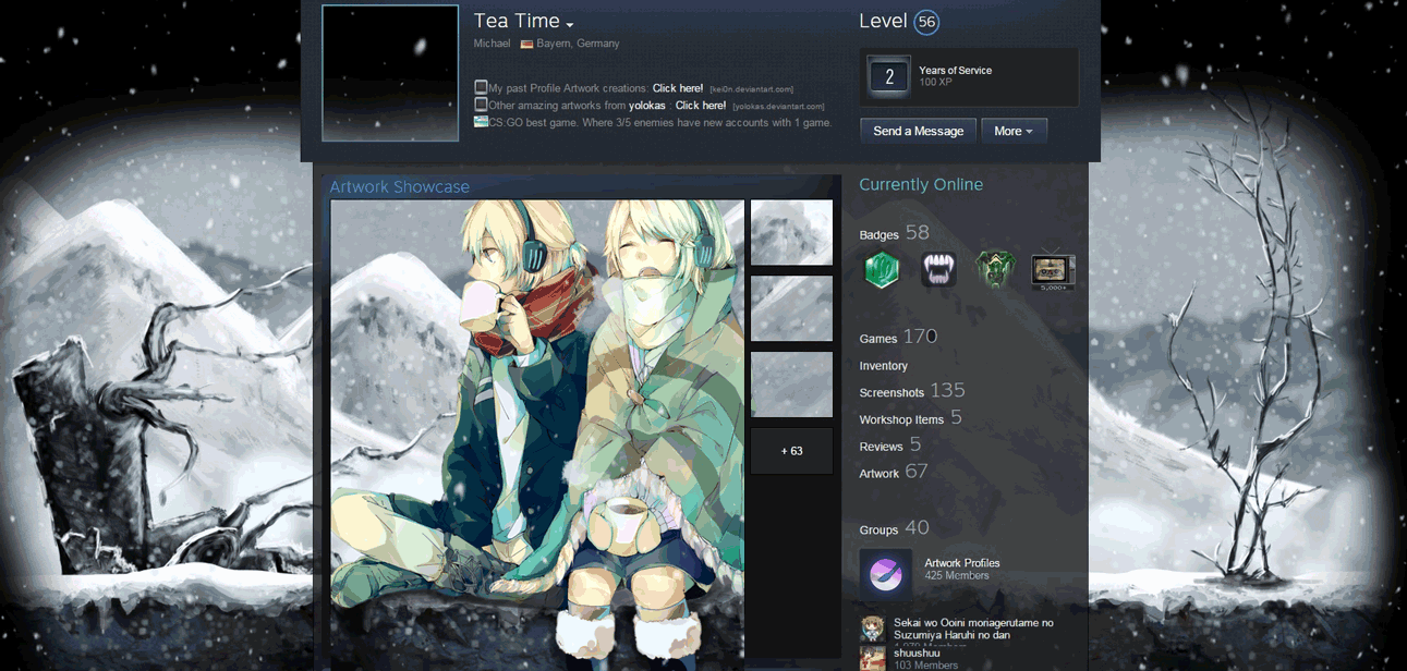 Winter ~ Animated Steam Profile Design by HollyMollys on DeviantArt