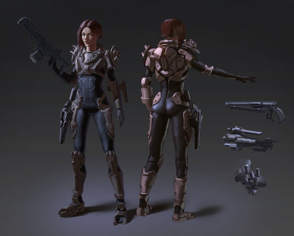 Gun Girl by Shad3R on DeviantArt