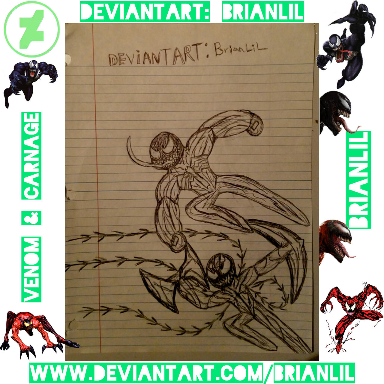 My Venom And Carnage Uncolored Drawing/Edit by Brianlil on DeviantArt