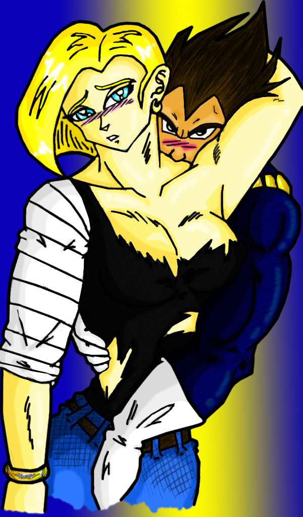 Android 18 and Vegeta_Colored