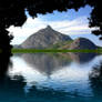 mountain and lake