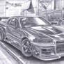 Nissan Skyline GTR34 StreetArt by Faik05