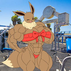 Eevee at the muscle beach