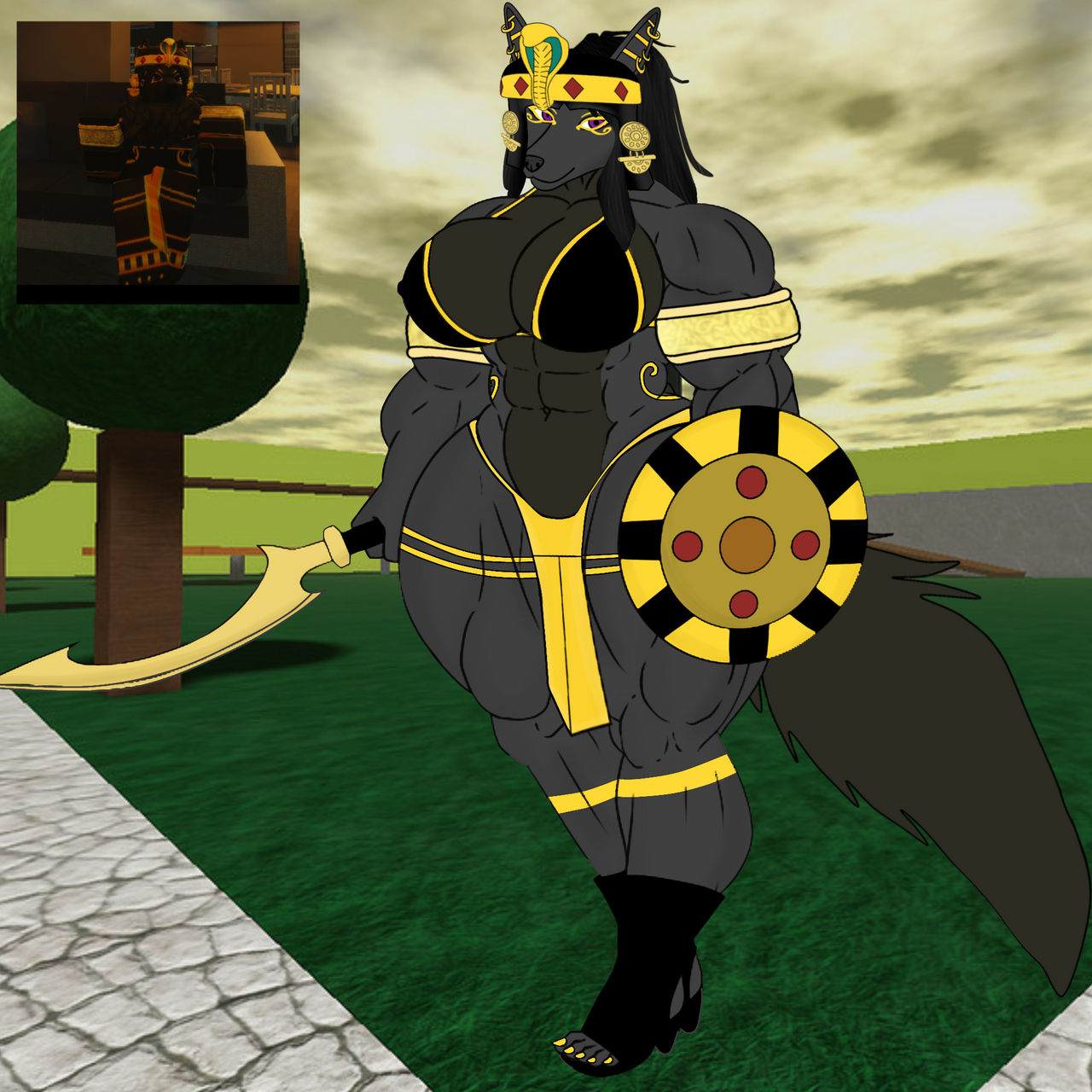 Roblox R63 Muscular Anubis Girl by MuscleFoxie89 on DeviantArt