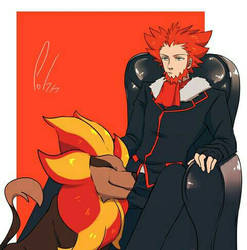 Drawing Lysandre and Pyroar- Pokemon Antagonist