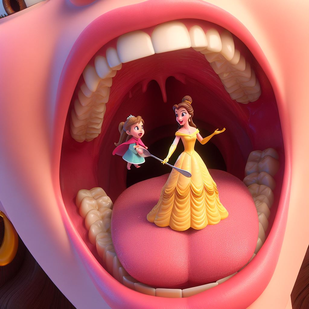 Bifid or trifid uvula giantess vore Belle by Algunuke on DeviantArt