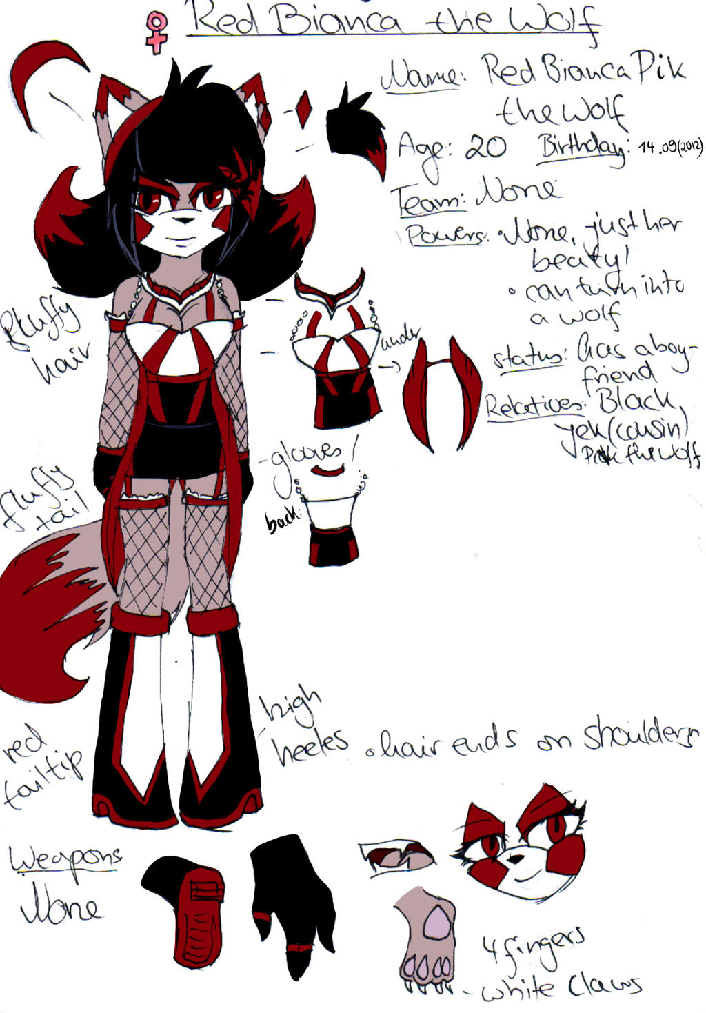 Red Bianca the Wolf Reference