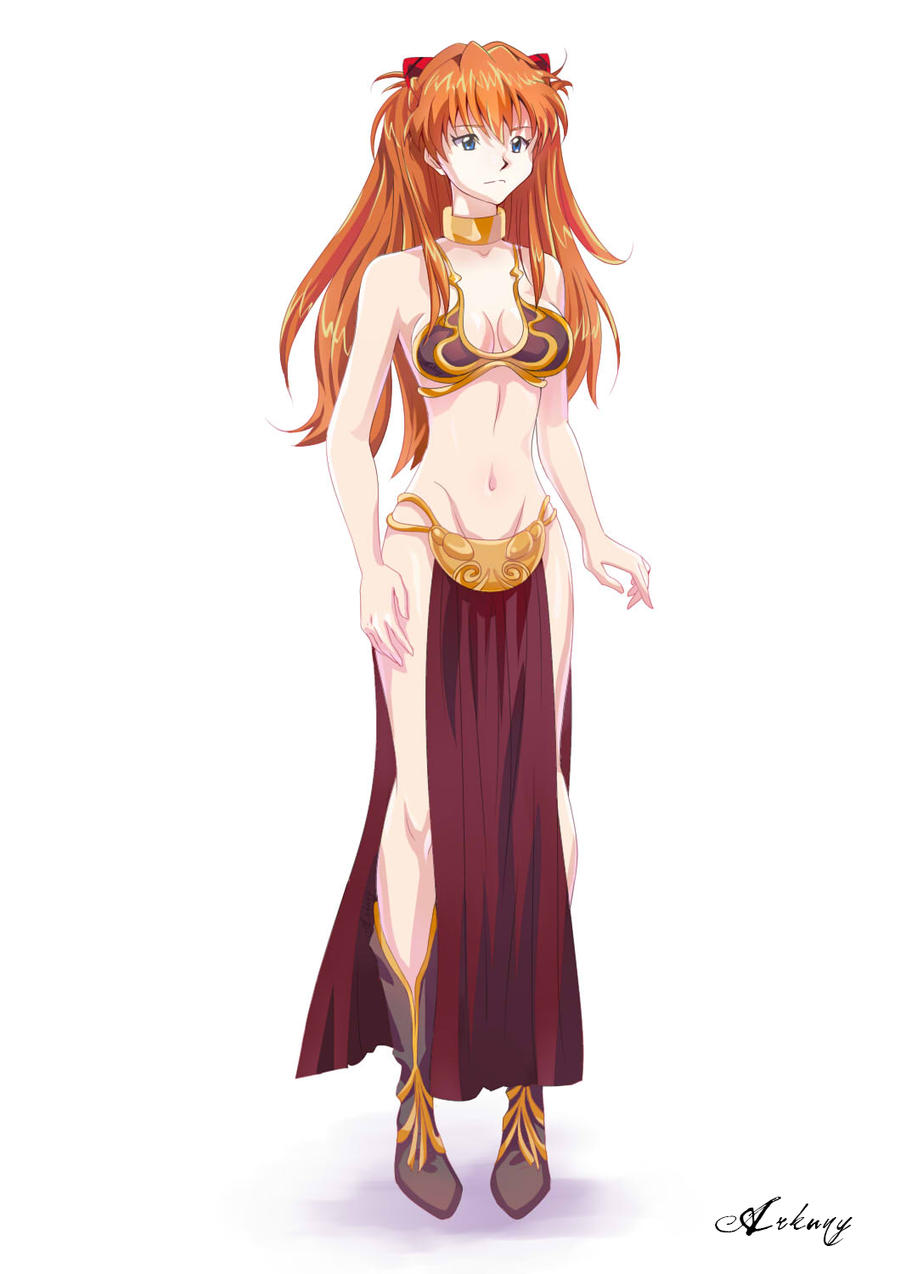 Commission: Asuka in Princess Leia's slave outfit