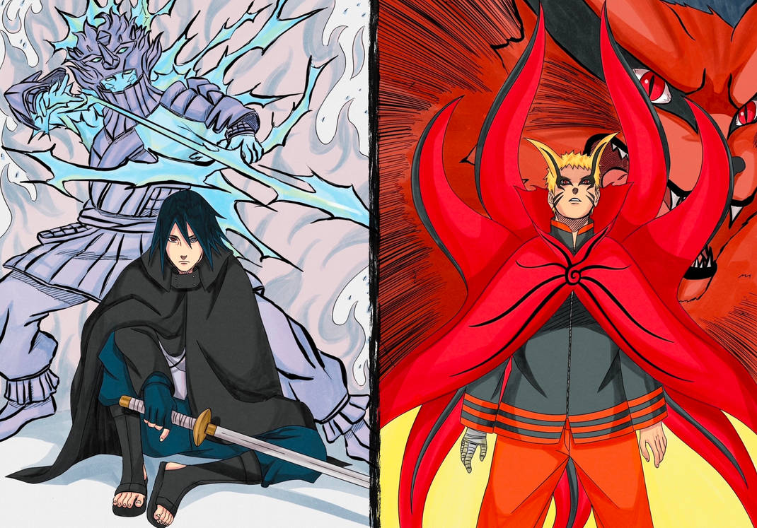 Uzumaki Naruto and Uchiha Sasuke by BrentonsArt on DeviantArt