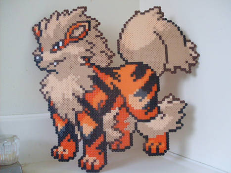 Pokemon: Perler Bead Arcanine Sprite