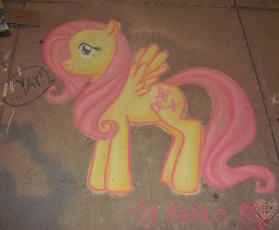 Fluttershy Chalk in the Park