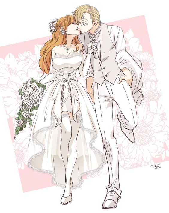 Both of them crashed each others wedding:> #onepiece #sanji #nami