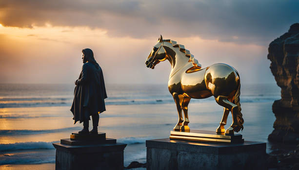 statues at the sea