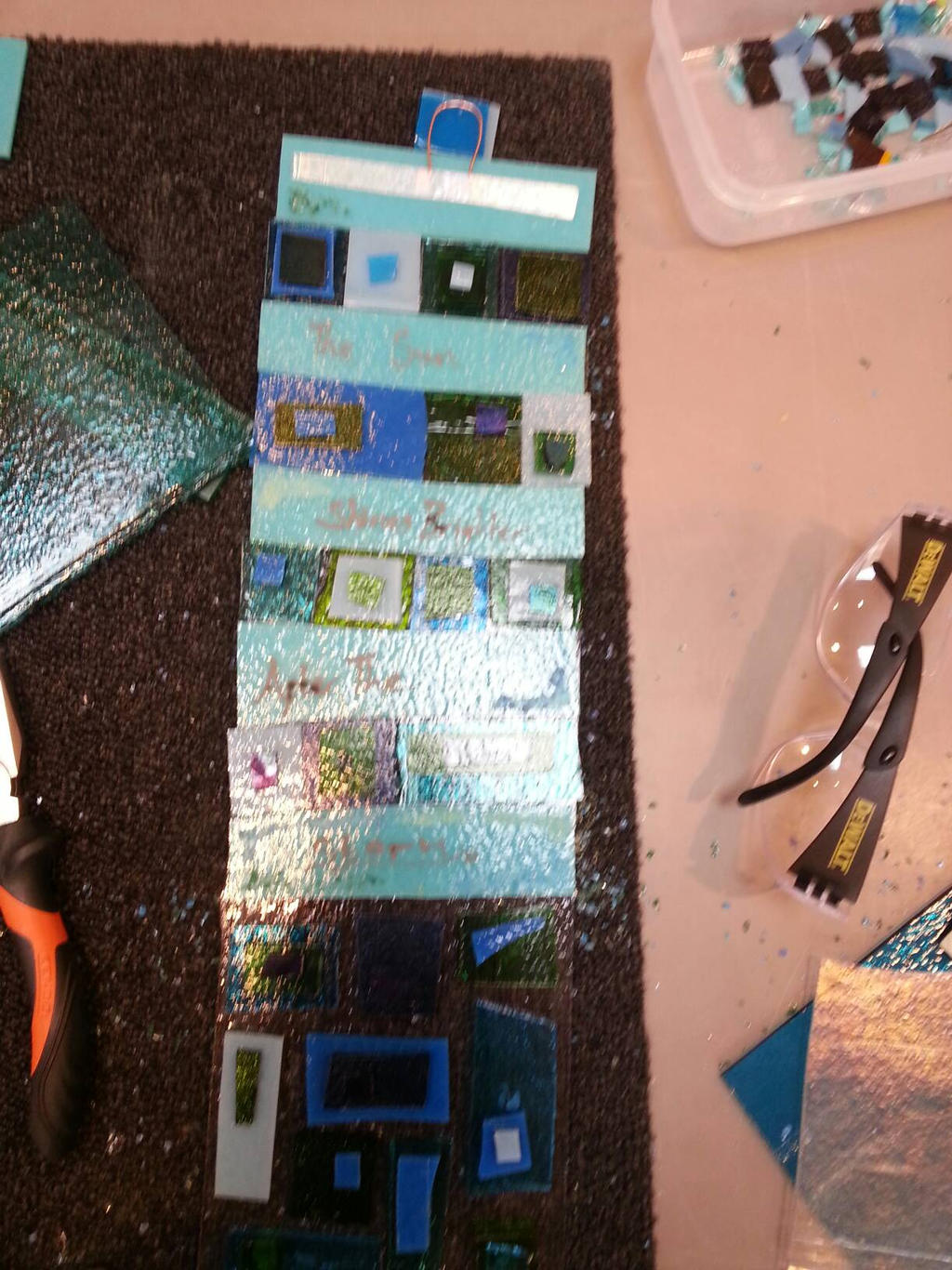 UNFINISHED fused glass wall hanging 3