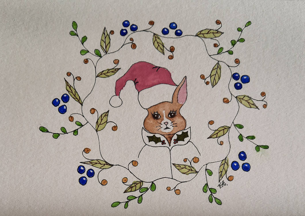 Santa rabbit by Vickssper on DeviantArt