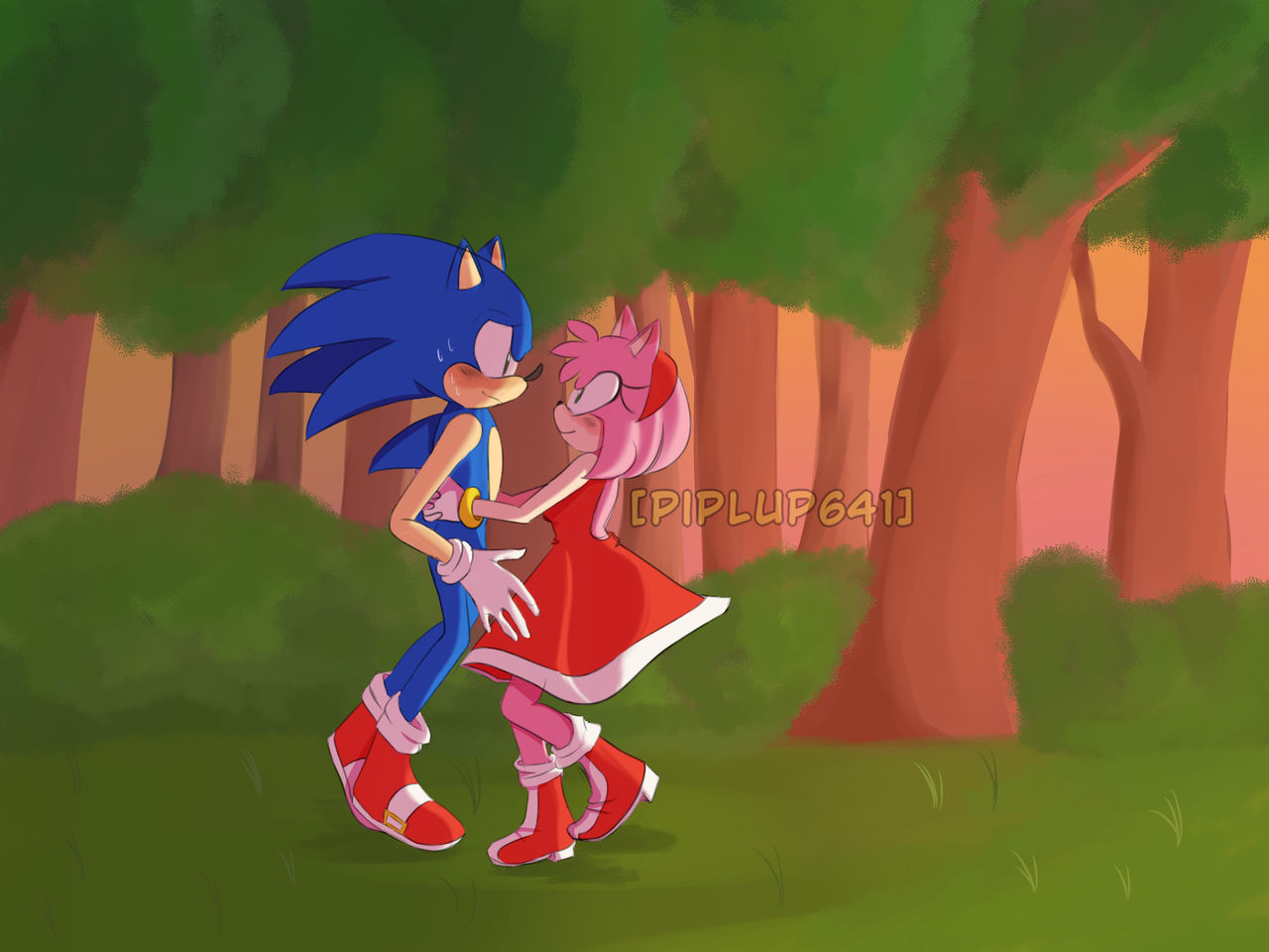 Sonamy - Lets me hold you by piplup641 on DeviantArt