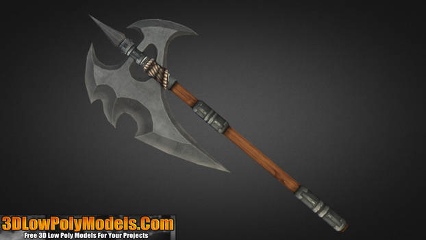 Axe #1 3D Low Poly | 3DLowPolyModels.Com