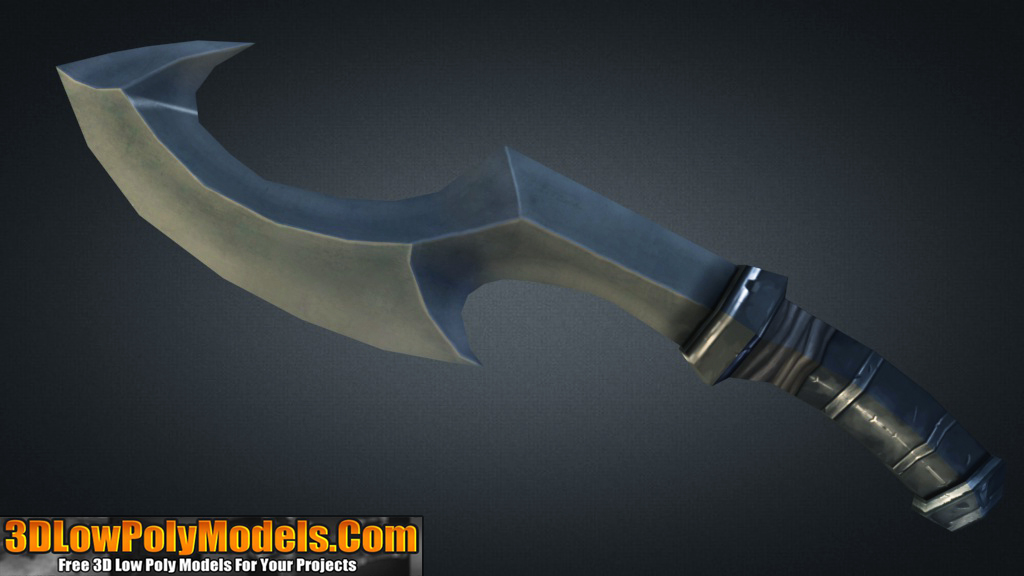 Dagger #3 3D Low Poly | 3DLowPolyModels.Com