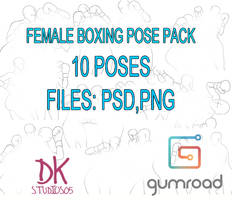 Female boxing match poses