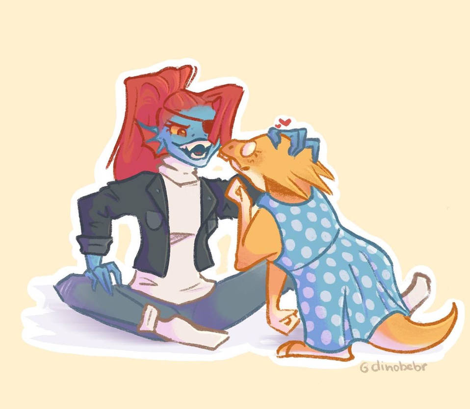 Undyne and Alphys by dinobebr on DeviantArt