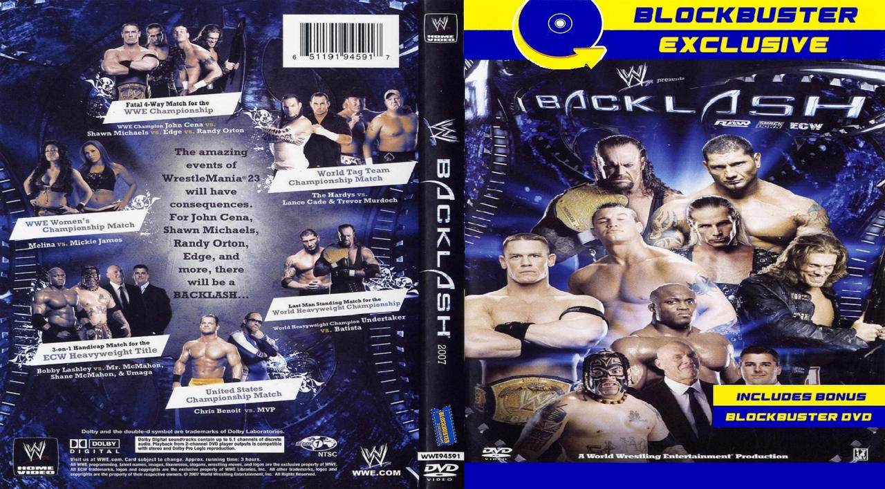 WWE Blockbuster Exclusive Backlash 2007 DVD cover by carrascoed1616 on ...