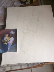 Wip, painting of my nieces graduation