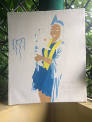 Wip 7, painting of my nieces graduation