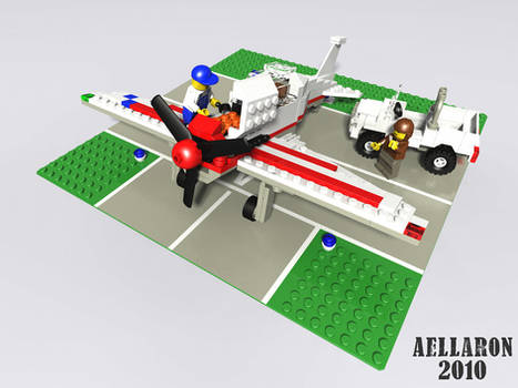 Lego aircraft takeoff check