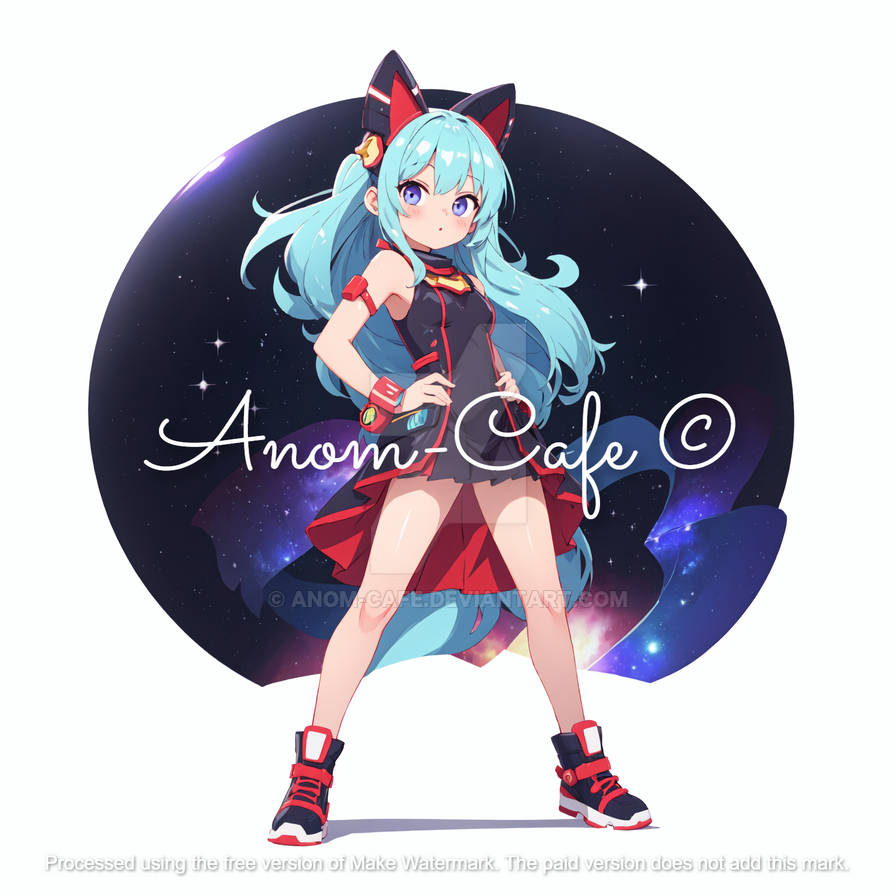 [CLOSED] ADOPT #81 Character - Red Galaxy Cat Girl