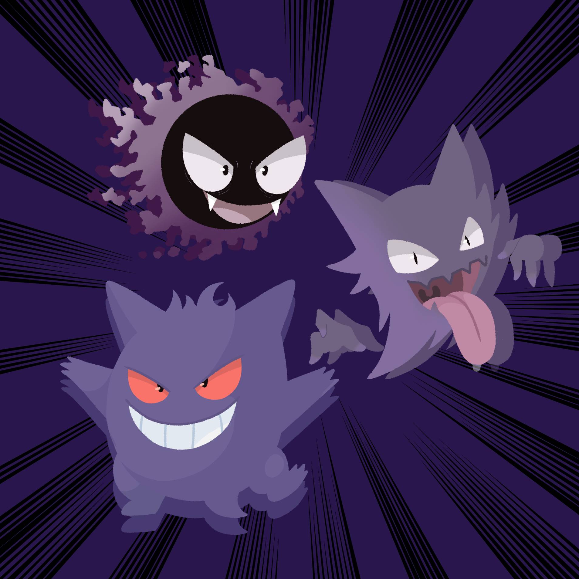 pokemon tipo fantasma (gengar, gastly, hauter) by yowamaba on DeviantArt