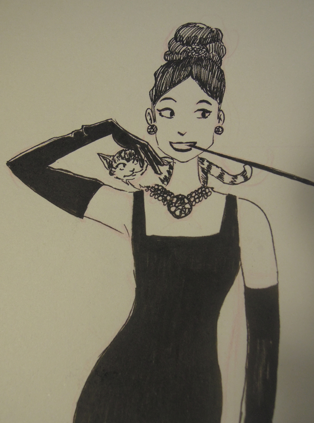 Inktober Day 24: Audrey Hepburn