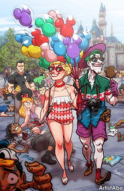 Harley and Joker Happiest Place On Earth