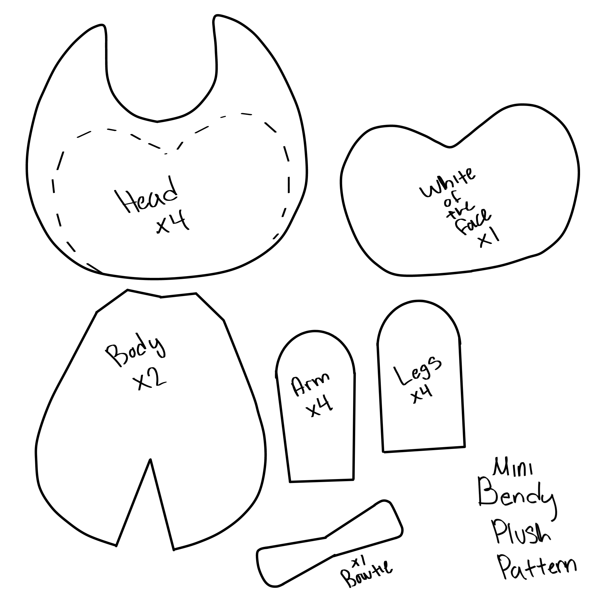 Mini Bendy Keychain Plushie pattern by crispicroissant on DeviantArt