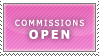 commissions open status stamp