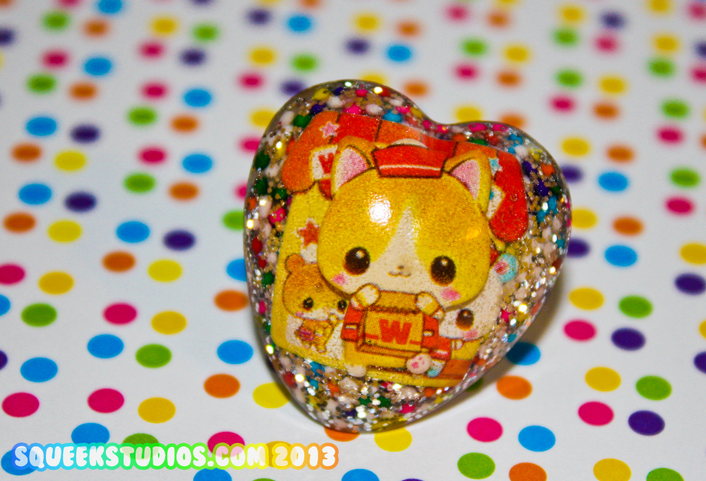 Kawaii Kitty Delivery Boy Resin Ring