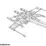 X-Wing starfighter - lineart