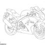 Suzuki sports motorcycle - lineart