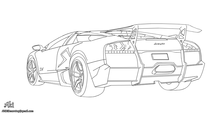 Lamborghini Murcielago SV - lineart