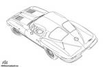 Chevrolet Corvette Sting Ray - lineart