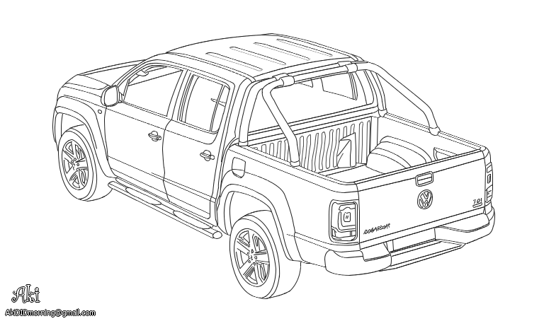 Volkswagen Amarok - lineart