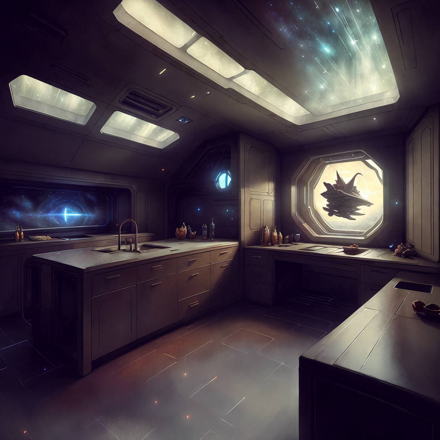 Kitchen Cabine in Spaceship v2 (Stable Diffusion) by archonom on DeviantArt